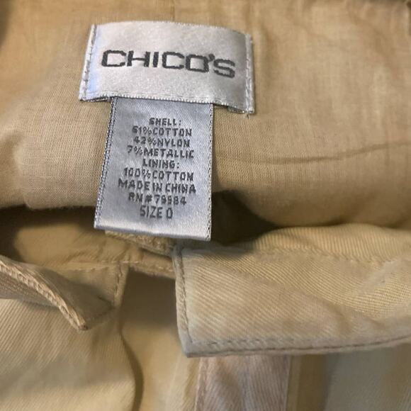 Chico's beige long sleeves buttoned summer jacket size small - Picture 3 of 6